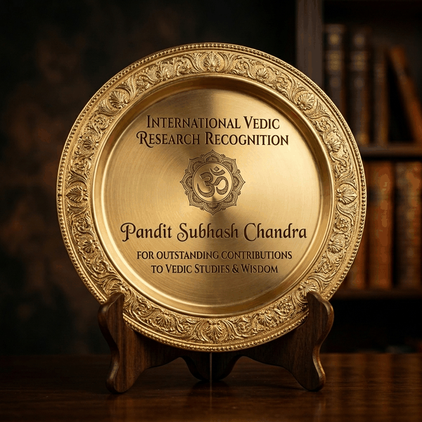 International Vedic Research Recognition - Pandit Subhash Chandra