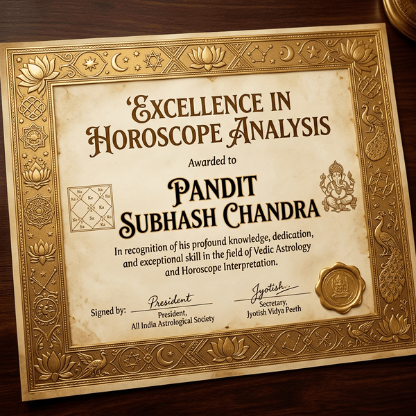 Excellence in Horoscope Analysis - Pandit Subhash Chandra